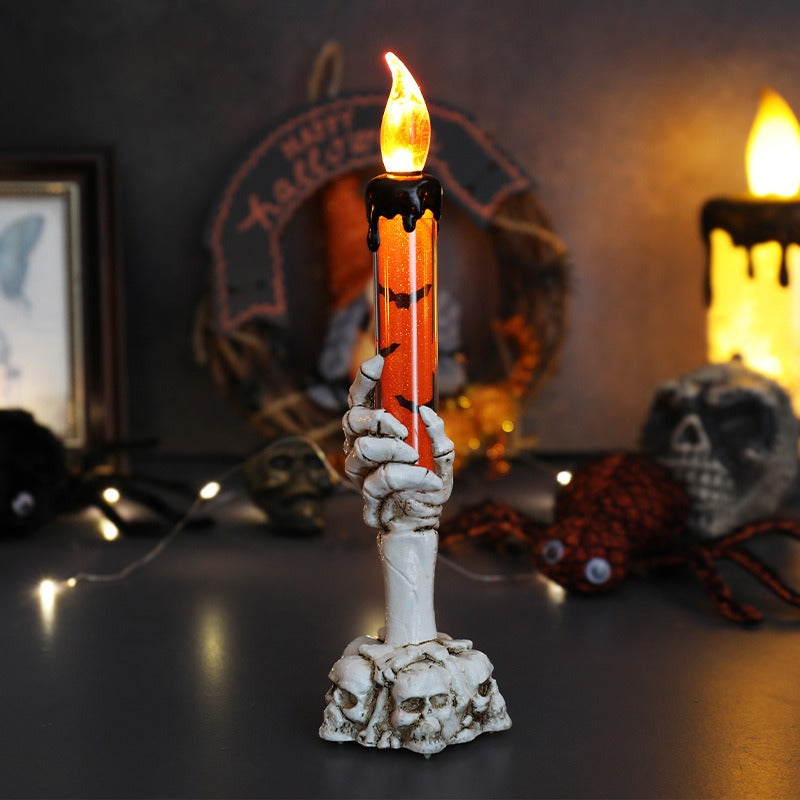Skull Hand LED Candle Lamp – Gothic Decorative Night Light