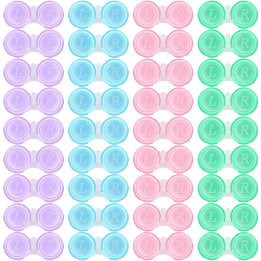MOUNTCLIM 36 Pack Contact Lens Case Colorfu Contact Lens Cases Bulk Transparent Leak Proof Contact Cases Box Holder Container Portable Mini Eye Contact Case for Travel Daily Home Storage Kit