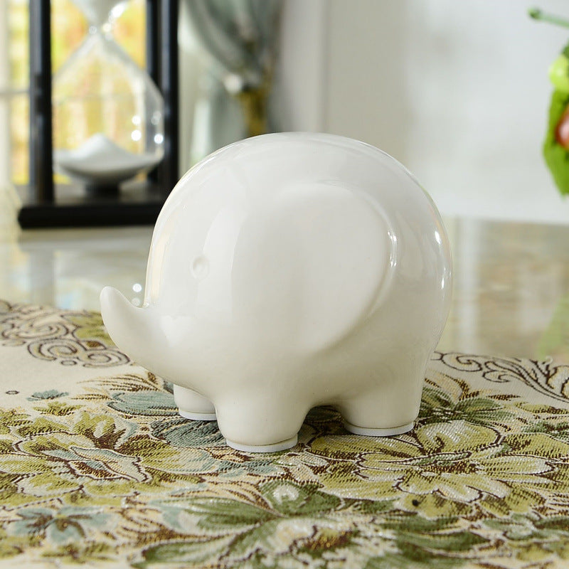 Creative Zakka Elephant Figurine - Ceramic Desk Decor