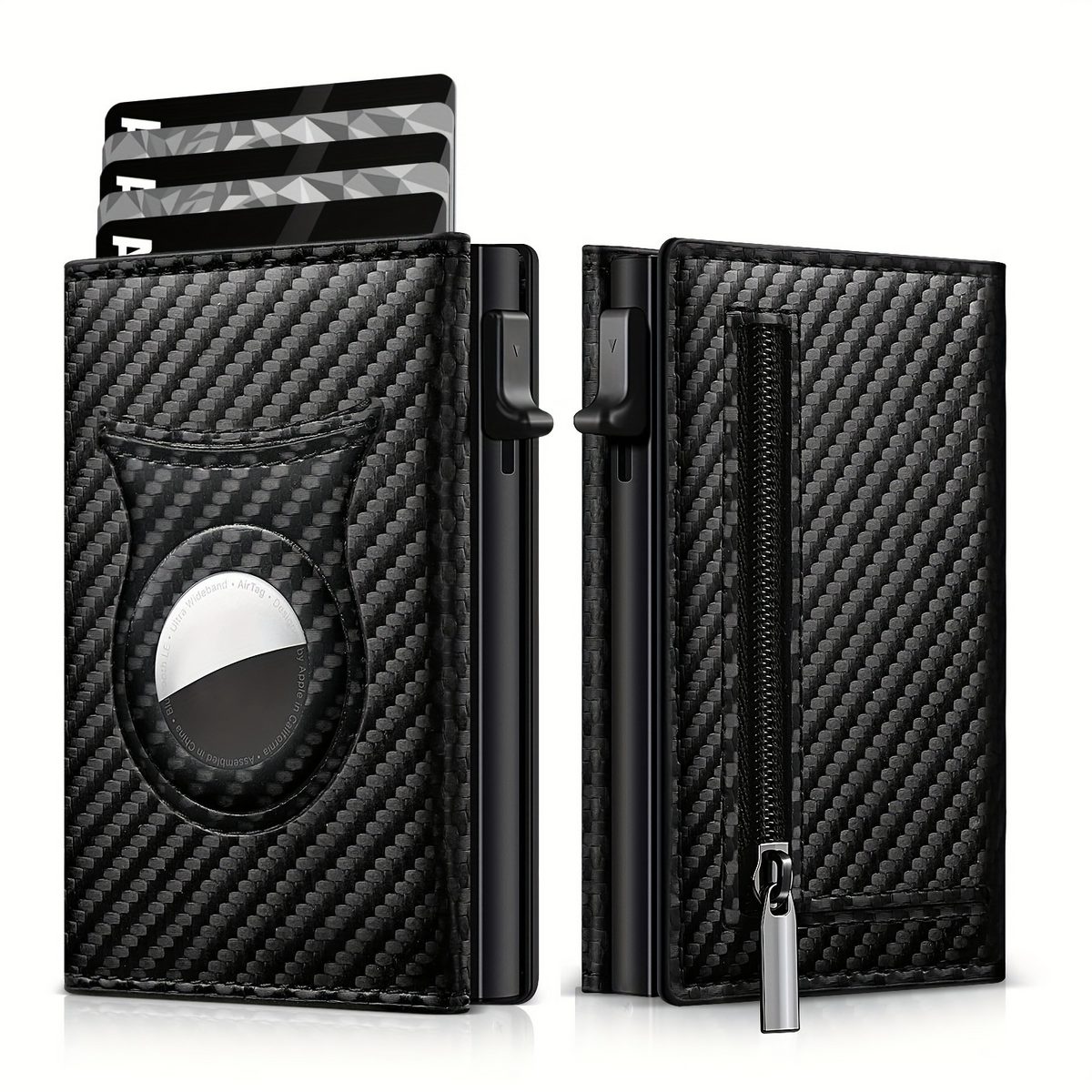 Men's Slim Metal Card Wallet – Carbon Fiber Minimalist Wallet