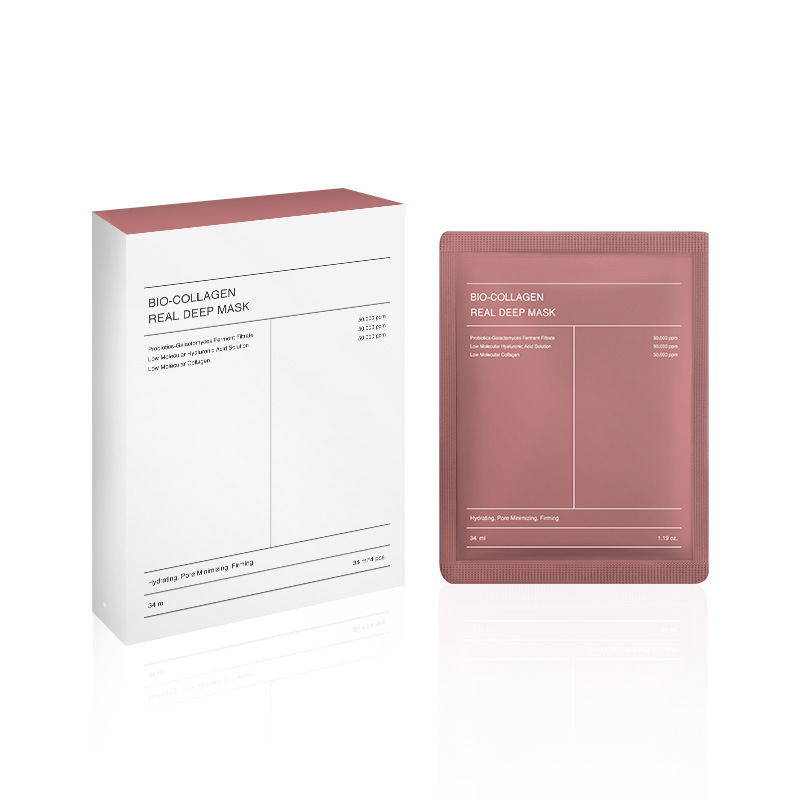 Bio-Collagen Real Deep Mask – Intense Hydration, Anti-Aging & Skin Firming Face Mask | 28ml | 4-Pack