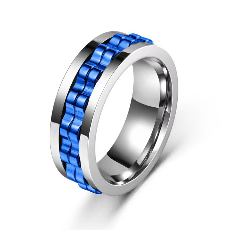 Titanium Steel Gear Fidget Ring – Spinning Stress Relief Ring for Men & Women