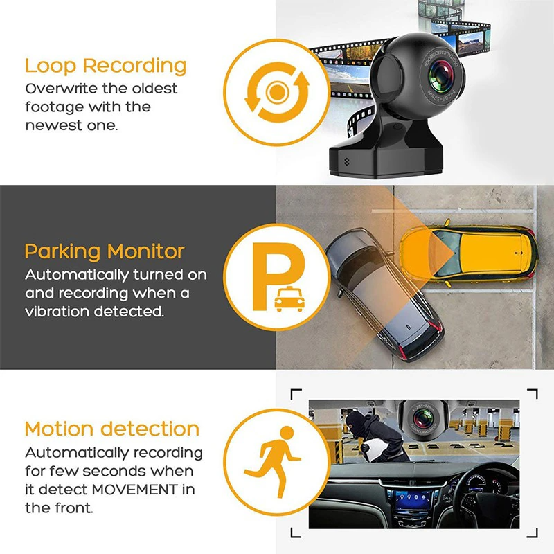 170° WiFi Dash Cam – HD 1080P Car DVR with G-Sensor, Night Vision & Loop Recording