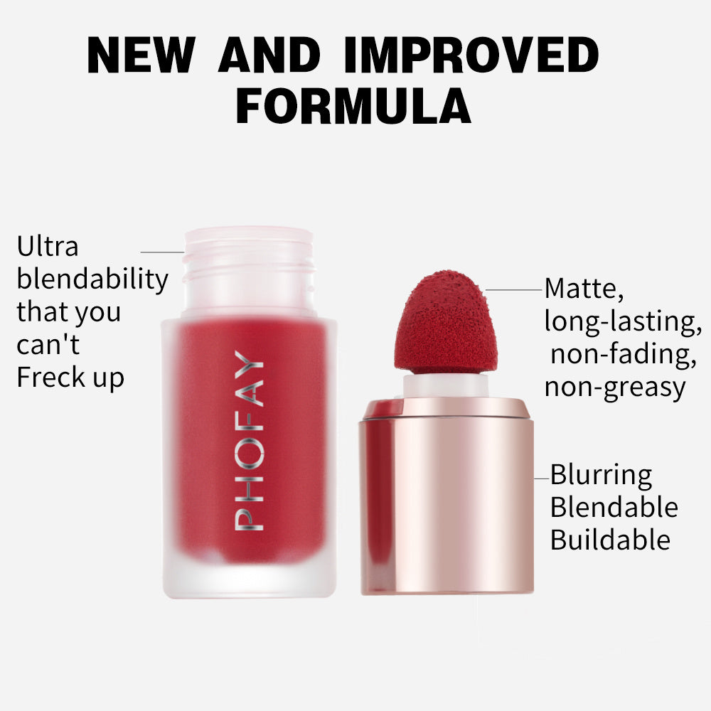 PHOFAY Mousse Liquid Blush – Matte, Long-Lasting & Non-Greasy Cheek Blush | 4.8ml | 6 Shades