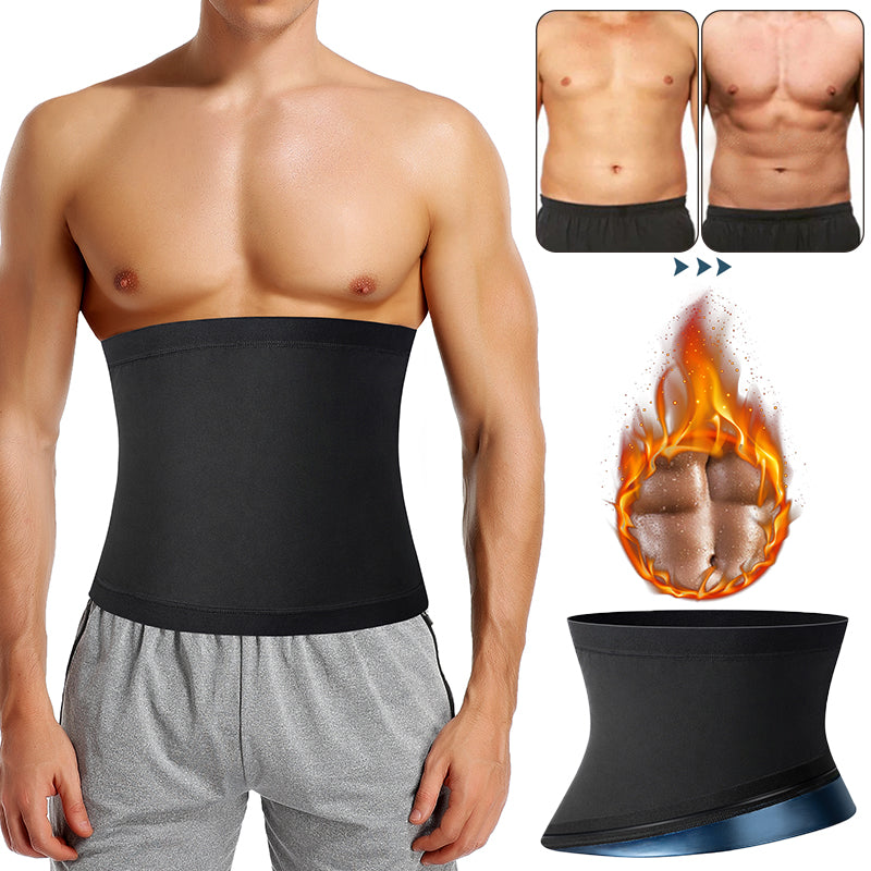 Men’s Sauna Body Shaper Waist Trainer – Thermogenic Sweat Belt for Abdomen Slimming | S–5XL | Black