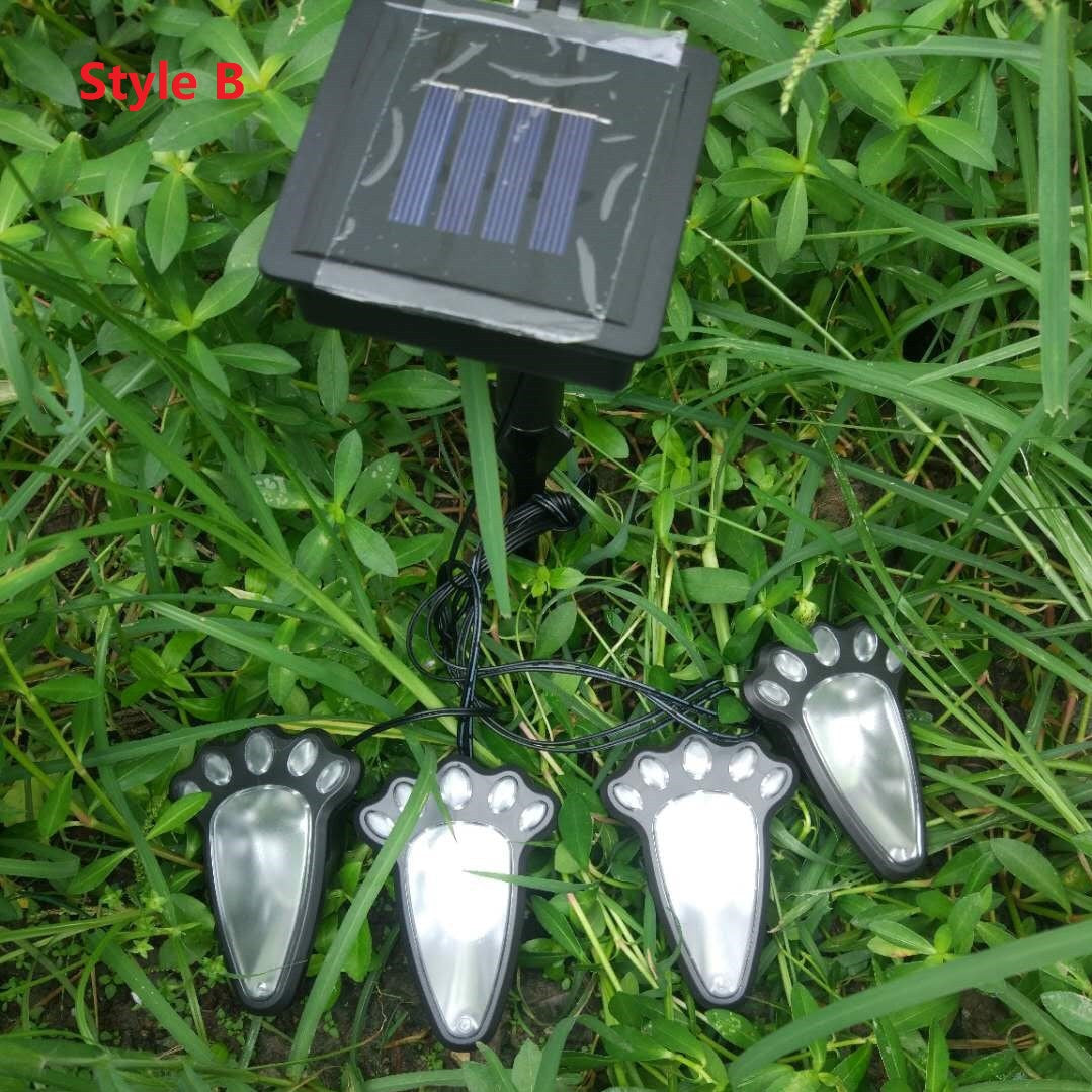 Solar-Powered Bear Paw Garden Light – Decorative Outdoor Path Light