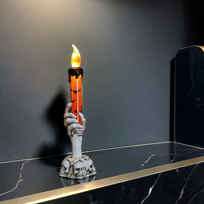 Skull Hand LED Candle Lamp – Gothic Decorative Night Light