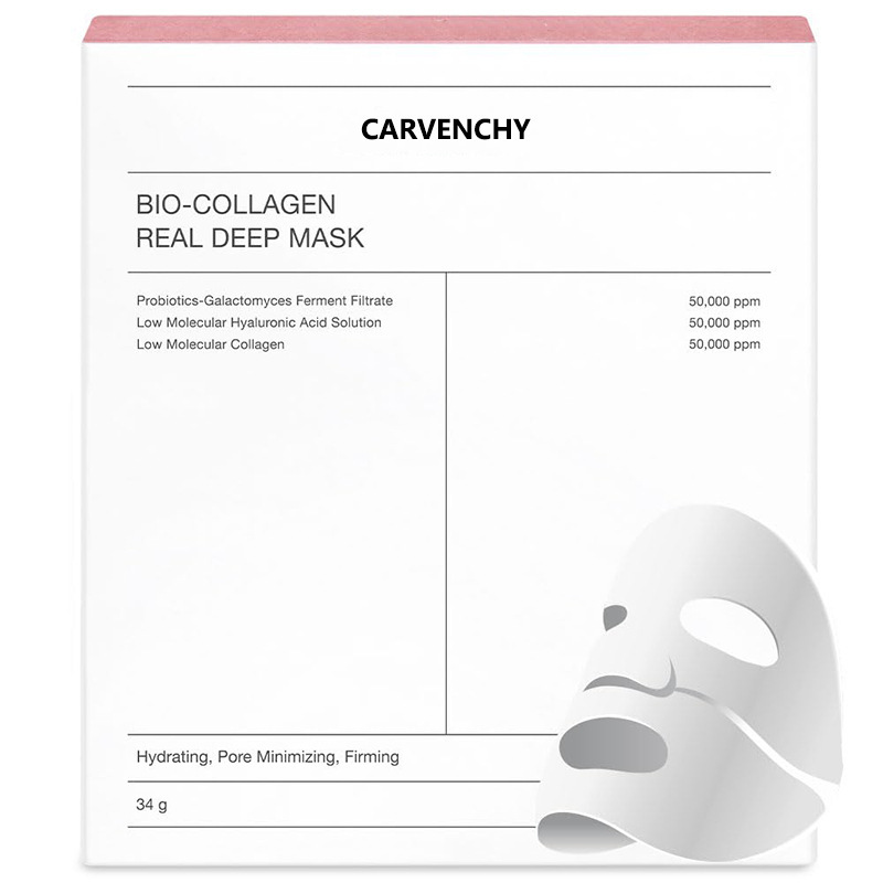 Bio-Collagen Real Deep Mask – Intense Hydration, Anti-Aging & Skin Firming Face Mask | 28ml | 4-Pack