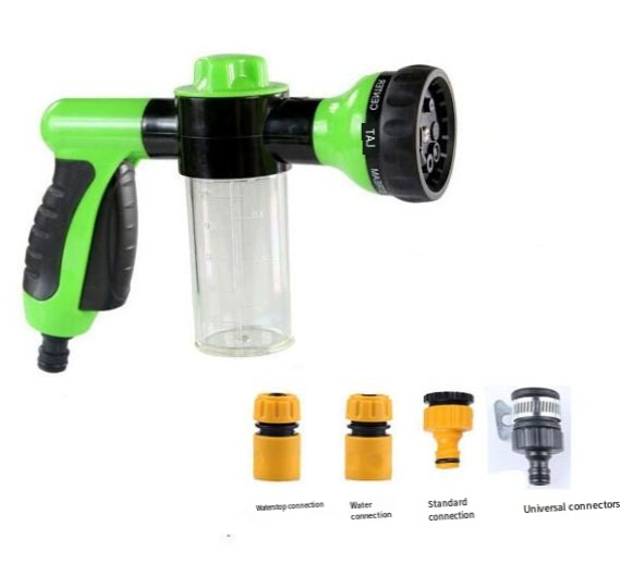 8-in-1 Pet Shower Sprayer Kit – High-Pressure Dog Bath Hose with Built-In Soap Dispenser, Grooming Brush & Comb | 3 Colors