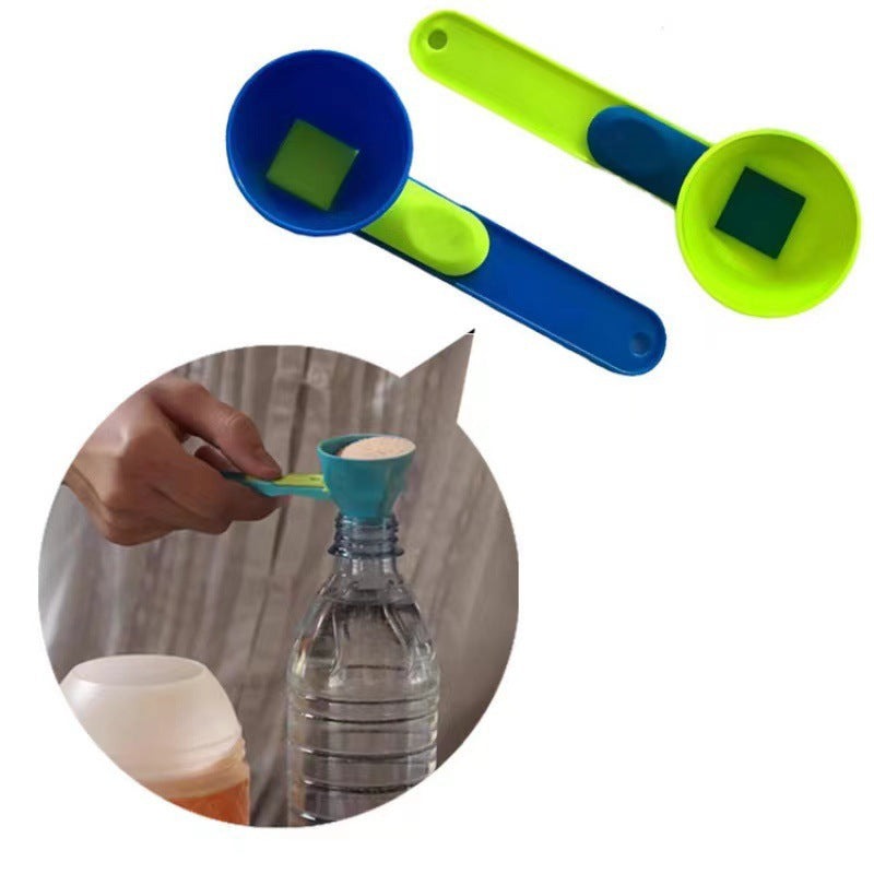 2-in-1 Measuring Spoon & Funnel – No-Spill Portioning Tool for Protein Powder, Spices, Coffee & More