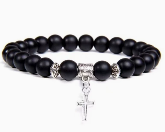 Black Crystal Shamballa Bracelet – Personalized Soft Pottery Bracelet with Letters, Numbers & Symbols