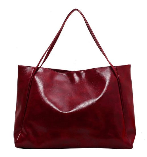 Women’s Large Capacity Leather Shoulder Handbag – Cattlehide Tote Bag