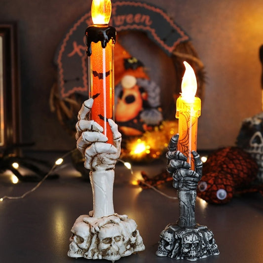 Skull Hand LED Candle Lamp – Gothic Decorative Night Light