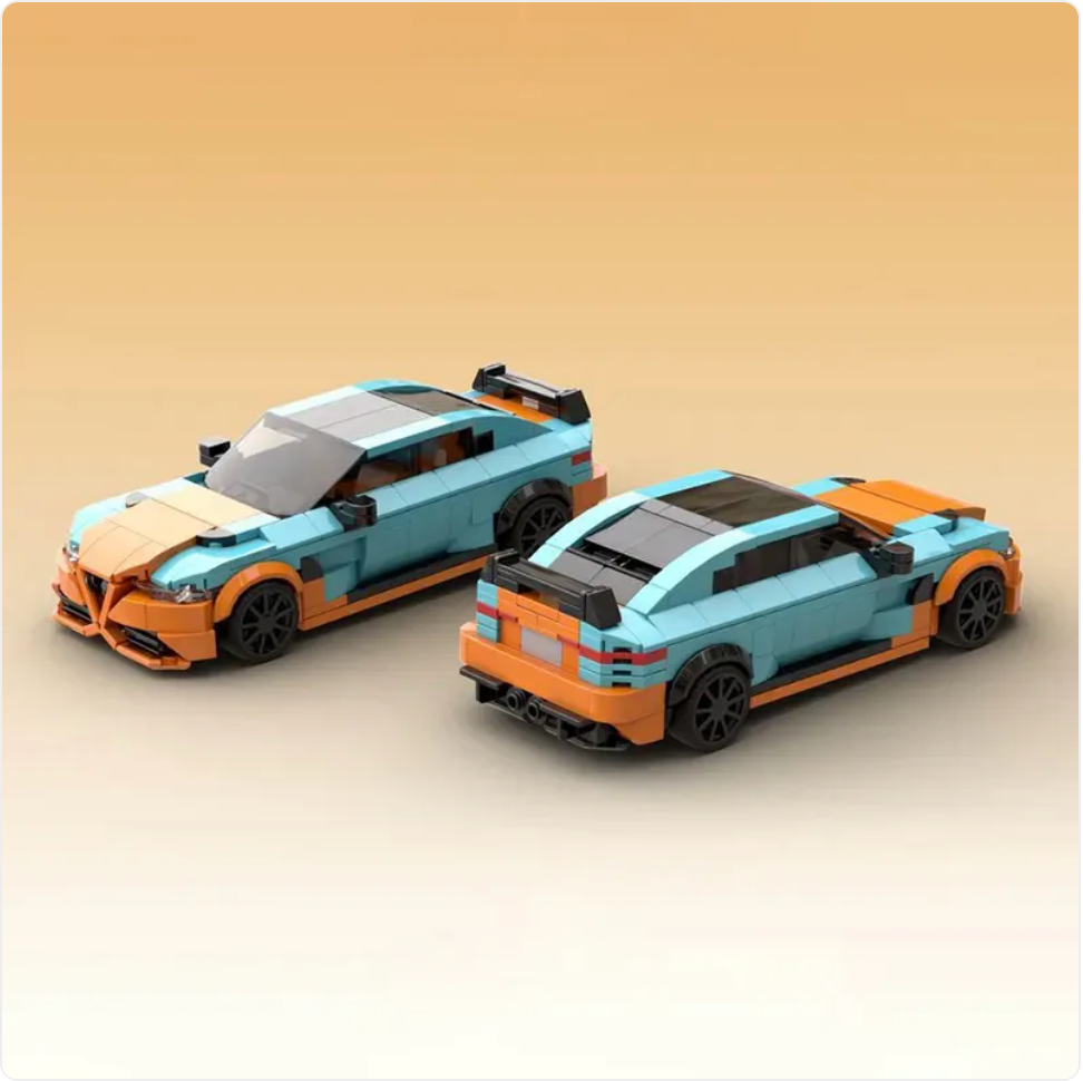 Alfa Romeo Mini Building Block Car Set – Small Particle Collectible Car Model | Creative Toy for Ages 15+ | 5 Colors
