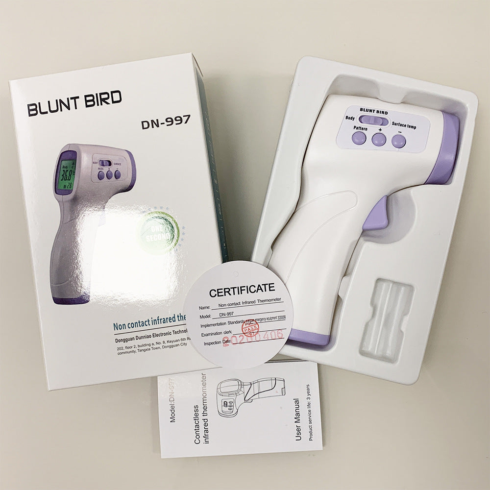 Infrared Non-Contact Forehead Thermometer – Digital LCD Thermometer for Kids & Family | ±0.2°C Accuracy | White & Purple