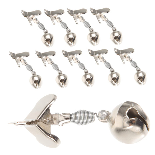 Metal Fishing Rod Alarm Bells – Pack of 10 | Clip-On Bite Alert Warning Bells for Day & Night Fishing | Silver