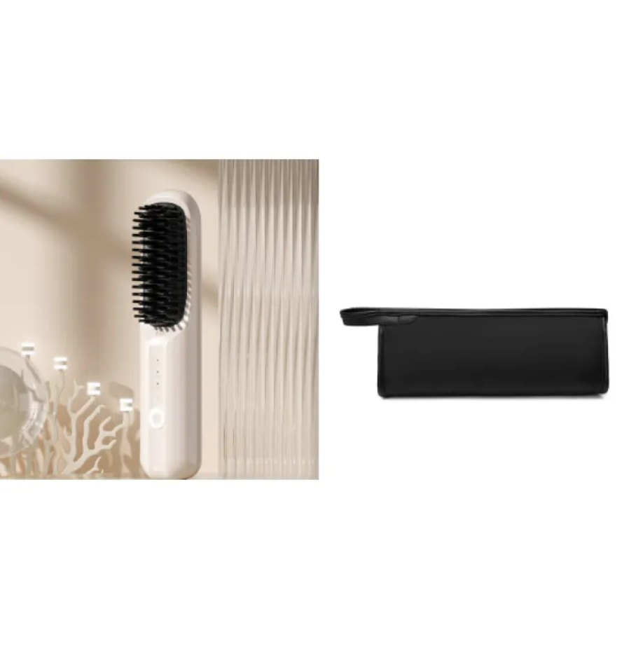 Ceramic Hair Straightening Comb – USB Rechargeable with LCD Display