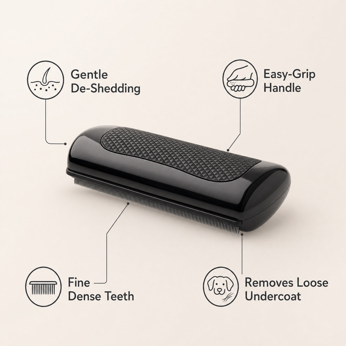 Dual-Sided Pet Grooming Comb – Shedding & Detangling Comb for Horses, Cattle & Large Animals | Ergonomic Grip | Black & Pink