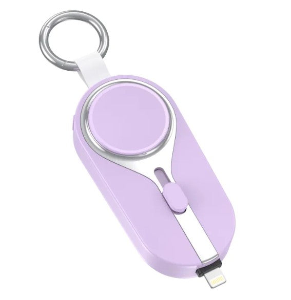 Ultra-Thin Keychain Power Bank – Mini Portable Charger for iPhone & USB-C Devices | LED Indicator | 10 Colors