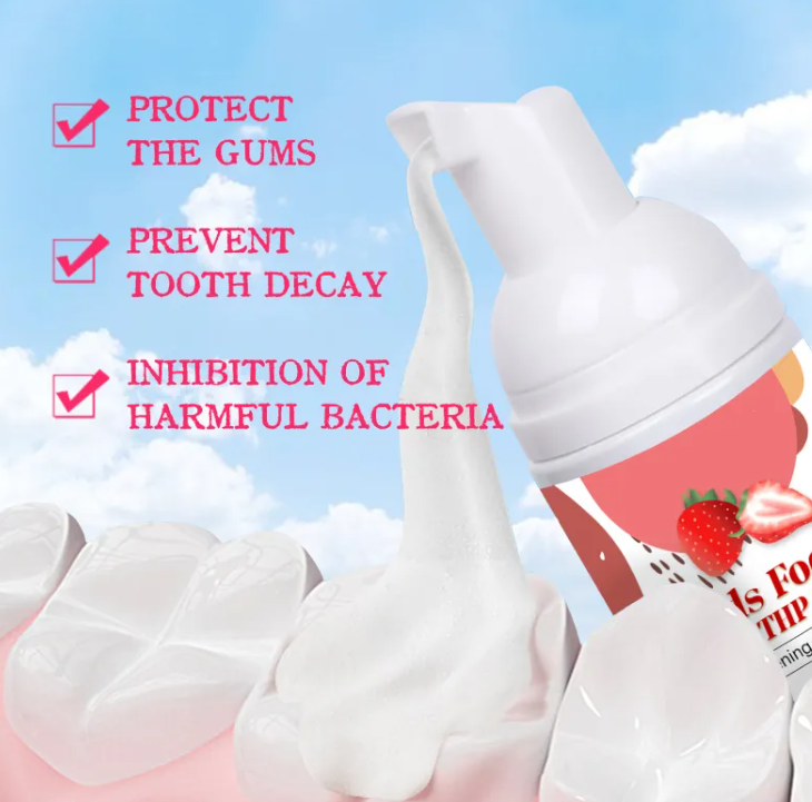 Kids’ Foam Tooth Cleaning Mousse – Gentle Fluoride-Free Oral Care for Children | Blueberry & Orange Flavors
