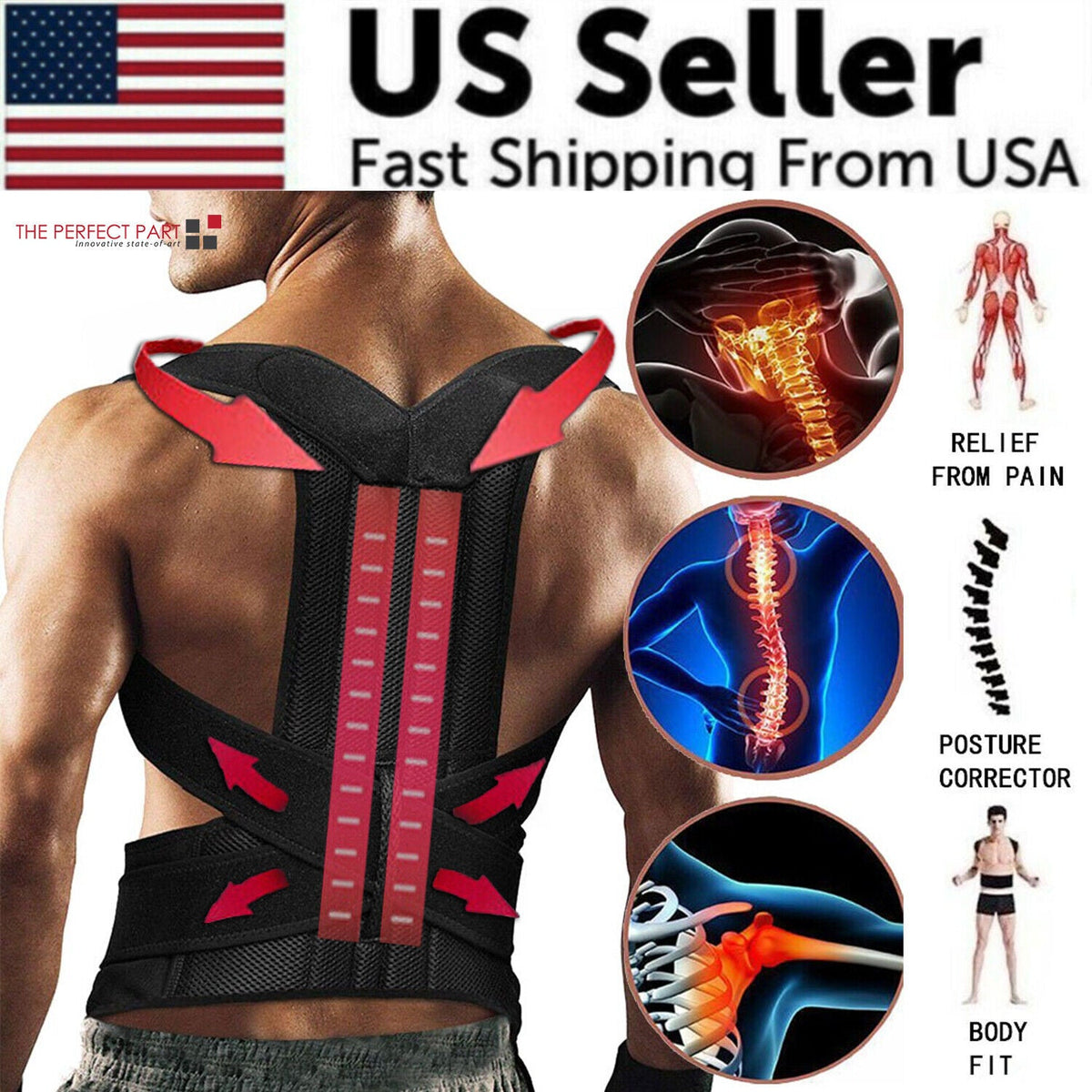 Adjustable Posture Corrector & Lower Back Support Brace – For Men & Women
