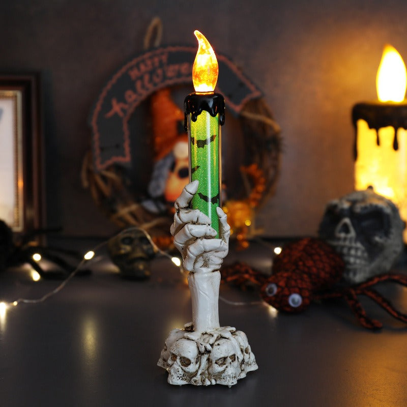Skull Hand LED Candle Lamp – Gothic Decorative Night Light