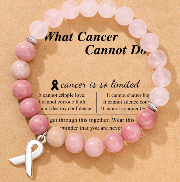 Crystal Ribbon Bow Bracelet – Rhodochrosite Pendant Bracelet for Women | Pink Crystal, Bracelet Set, Pink Zebra & Black Line