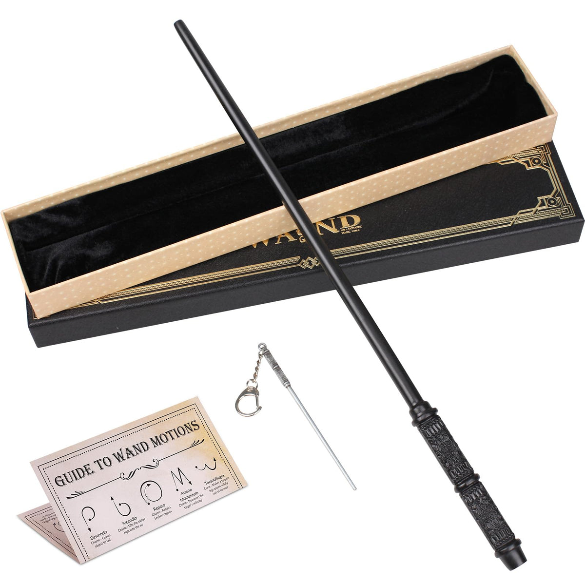 Magic Wizard Wand Witchcraft Props for Kids Witch Sorcerer Collection Cosplay Accessories with Gift Box (Rune)