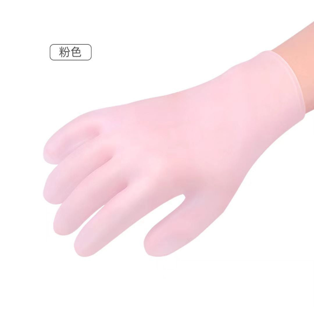 Moisturizing Spa Gloves & Socks – Soft Silicone Lyocell Hand Mask & Foot Socks for Dry Skin, Cracked Heels & Self-Care (Skin / Pink)