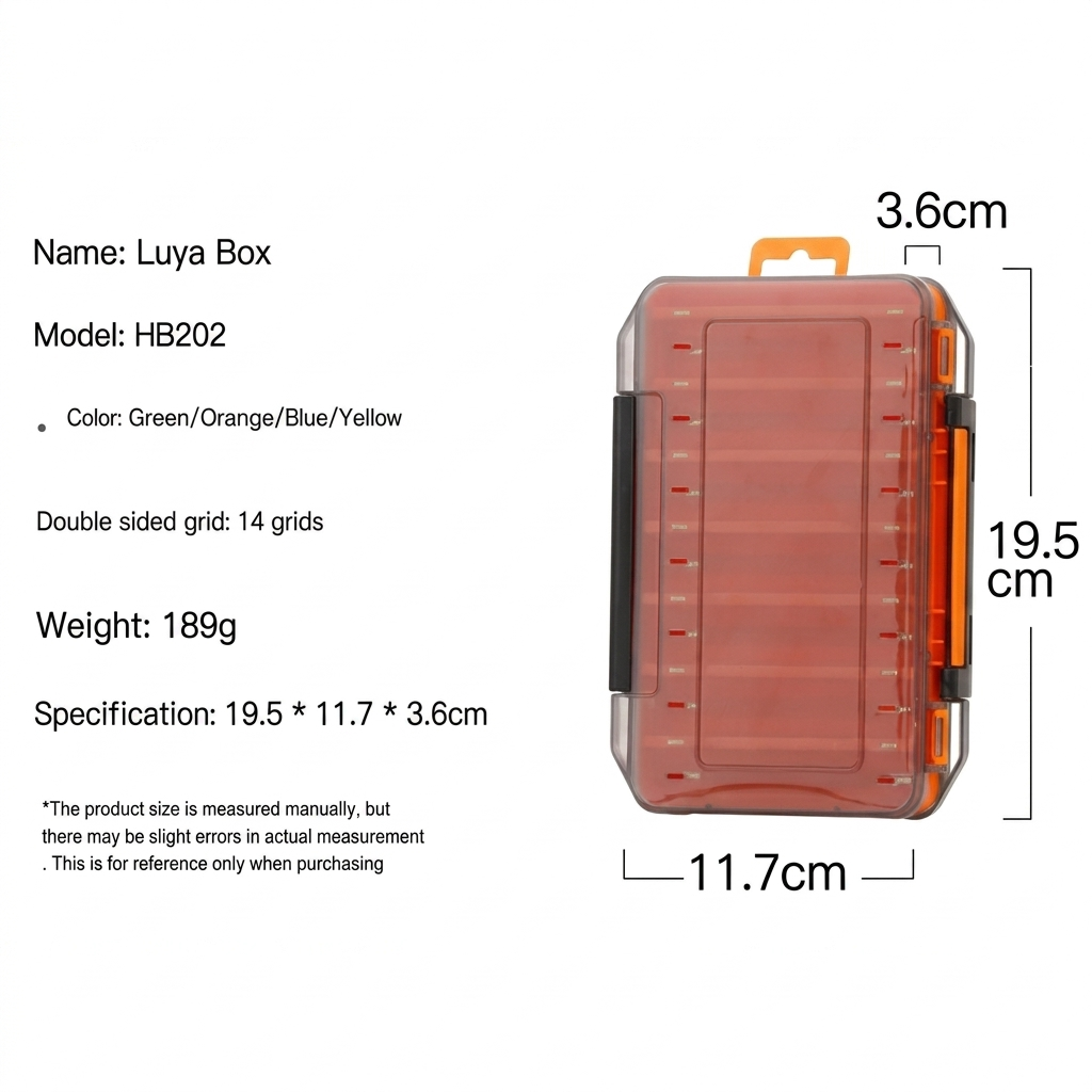 Double-Sided Fishing Tackle Box – 14-Compartment Lure & Bait Organizer